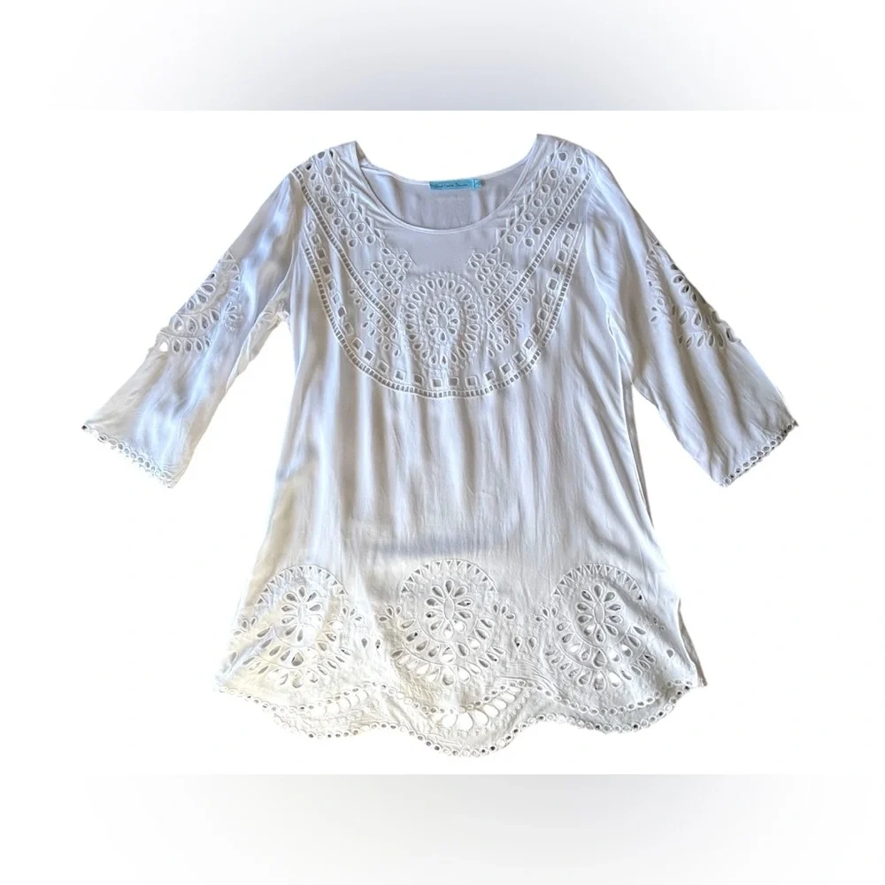 EUC Women’s Solitare Swim White Cover Up in Size Large. - Picture 3 of 8